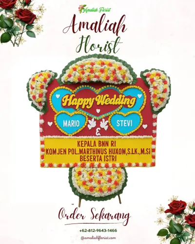 Karangan Papan Bunga Pernikahan di Ngadisepi